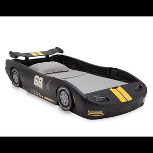 Delta Children Turbo Race Car Twin Bed, Black